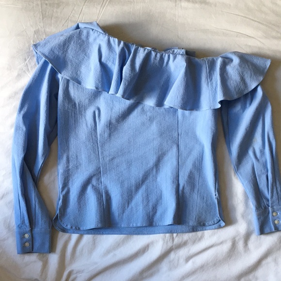 H&M one-shoulder ruffle blouse - Picture 4 of 9